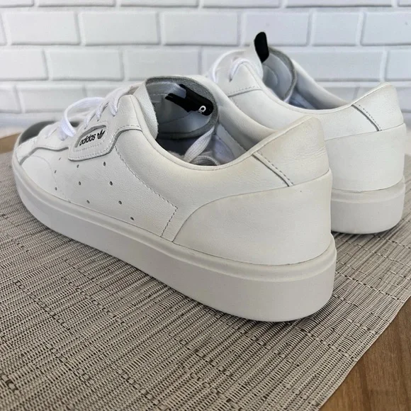 Adidas Sleek Cloud White Womens Lace Up Shoes Sneakers Size 9 - Picture 7 of 11